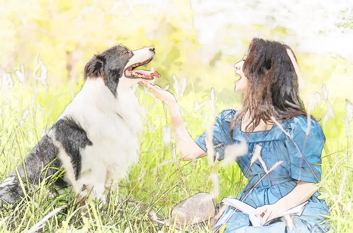 水彩画風加工後 犬001