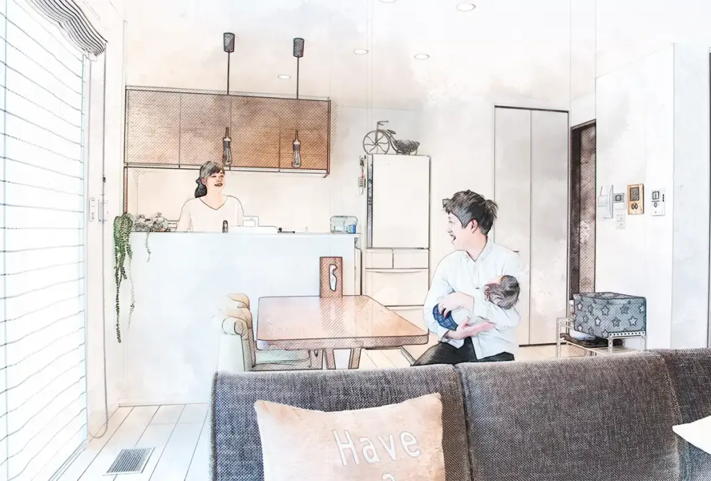 水彩画風加工後 建築インテリア001