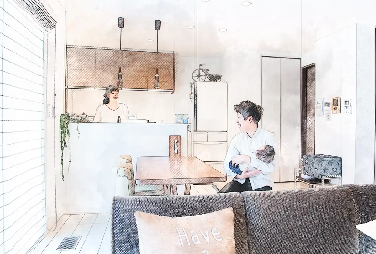 水彩画風加工後 建築インテリア001