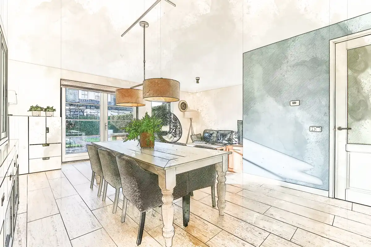 水彩画風加工後 建築インテリア002