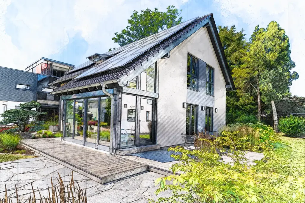 水彩画風加工後 建築外観001