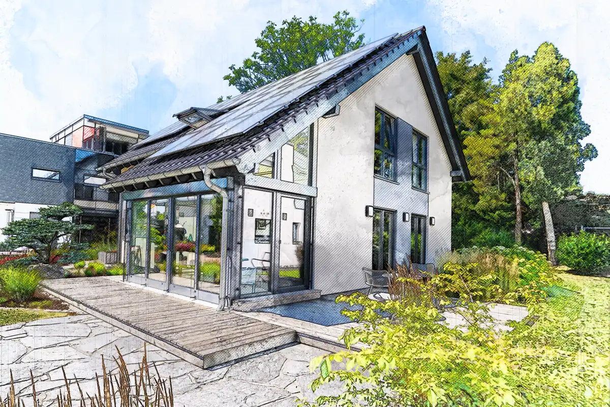 水彩画風加工後 建築外観001