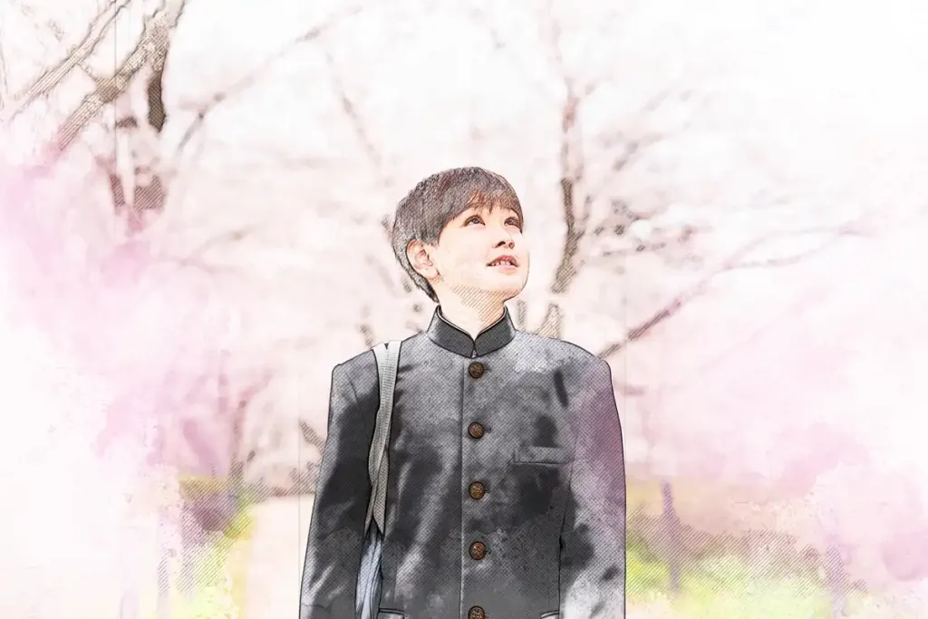 水彩画風加工後 入学・卒業・成人002