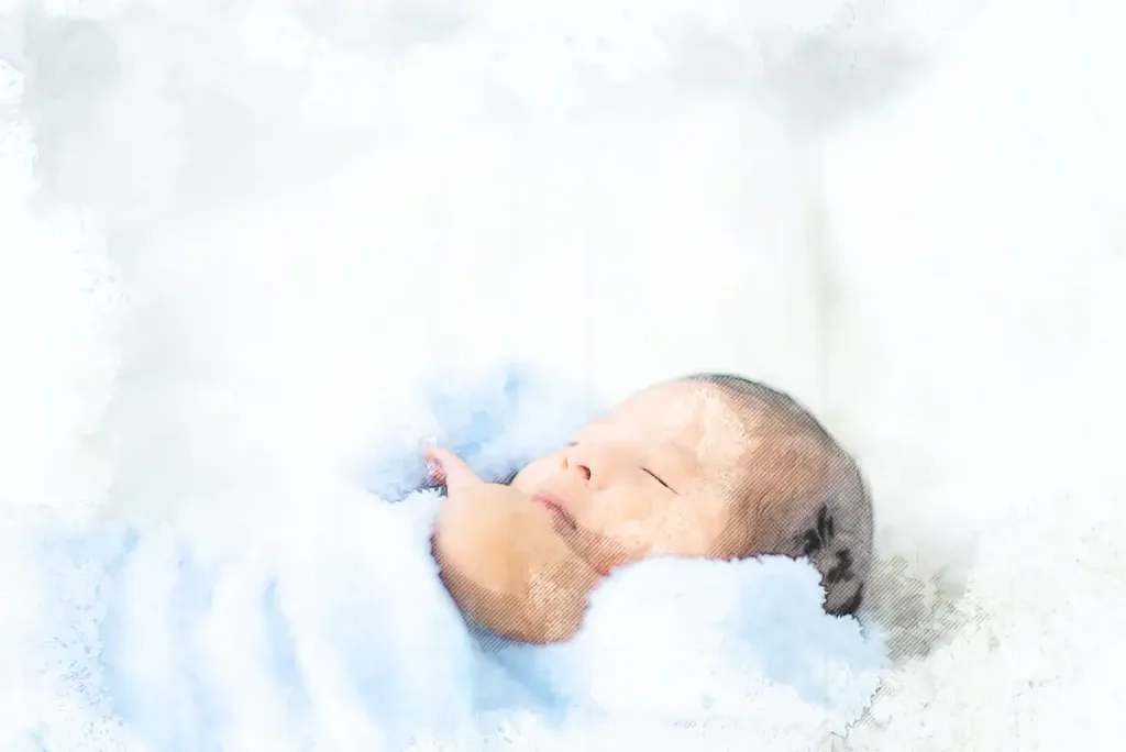 水彩画風加工後 出産・赤ちゃん002