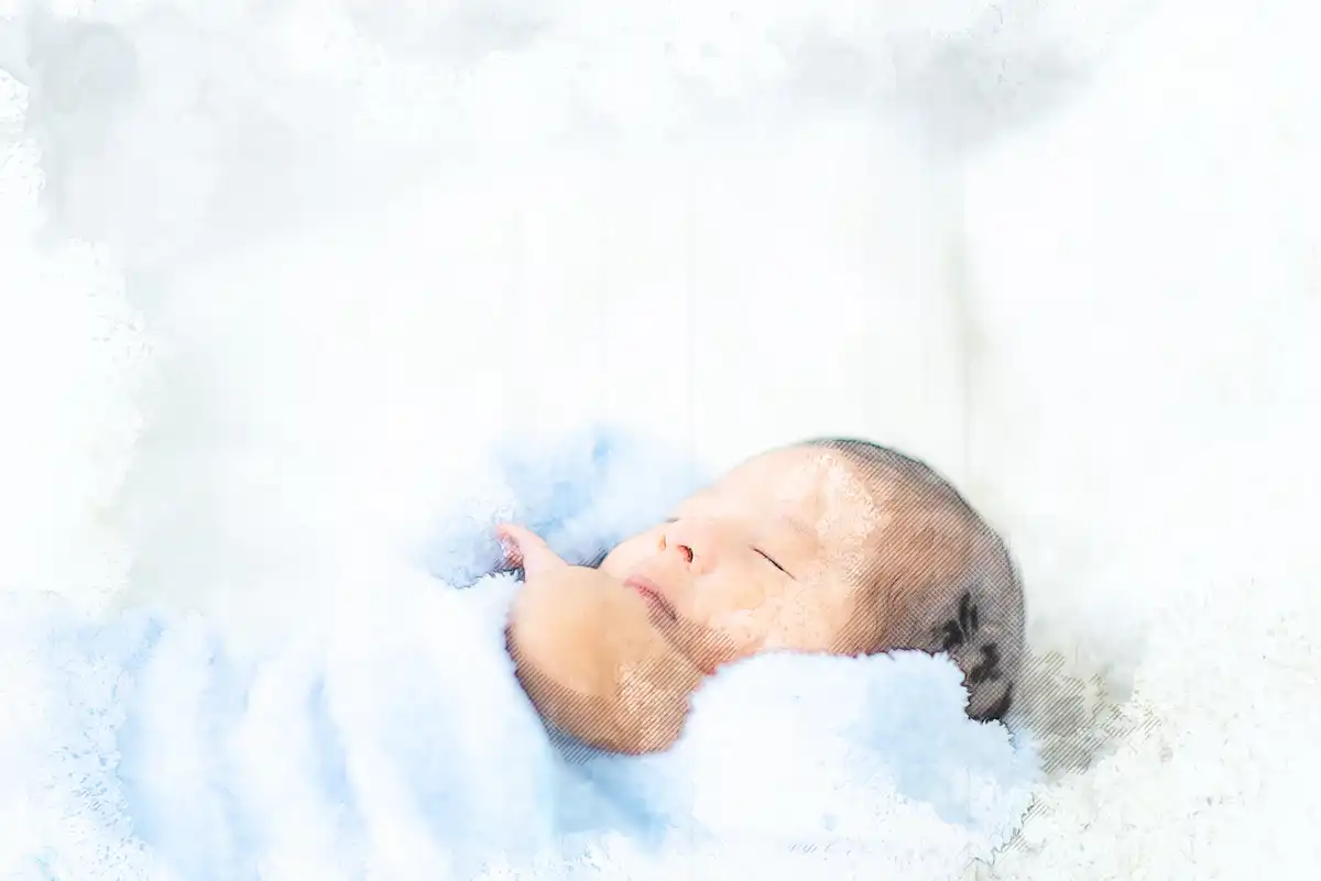 水彩画風加工後 出産・赤ちゃん002