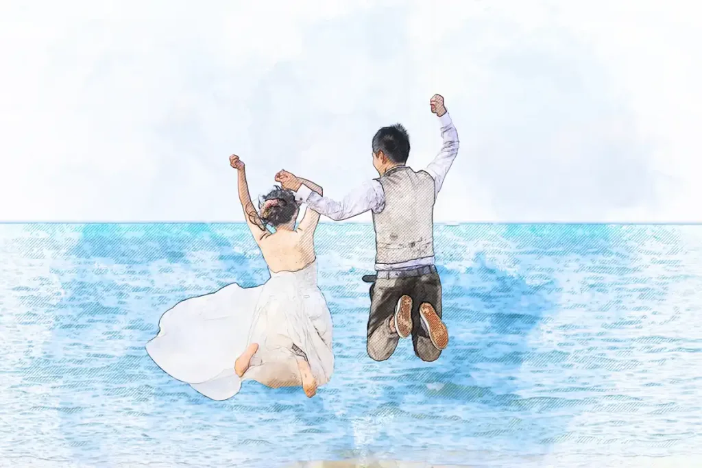 水彩画風加工後 婚約・結婚001