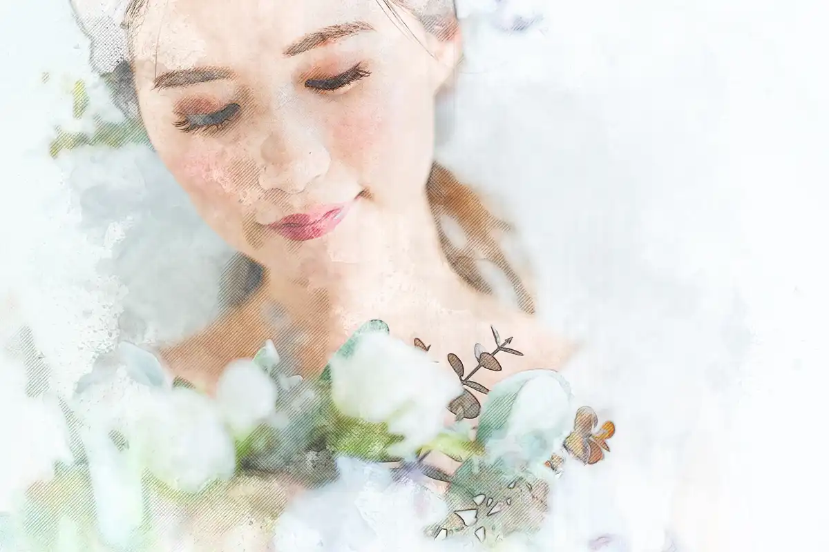 水彩画風加工後 婚約・結婚002