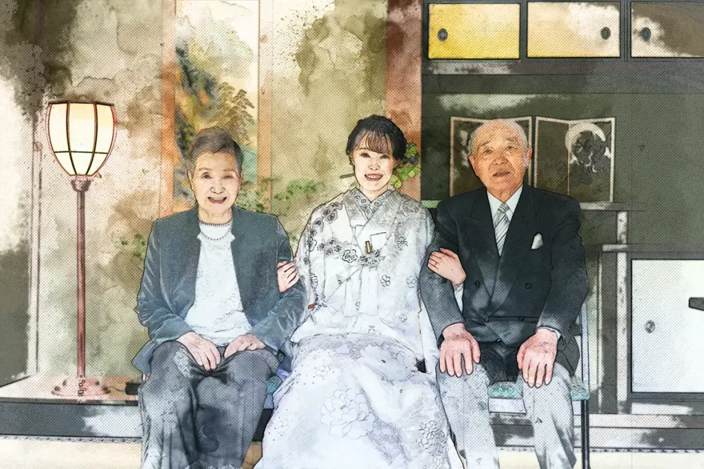 水彩画風加工後 婚約・結婚005