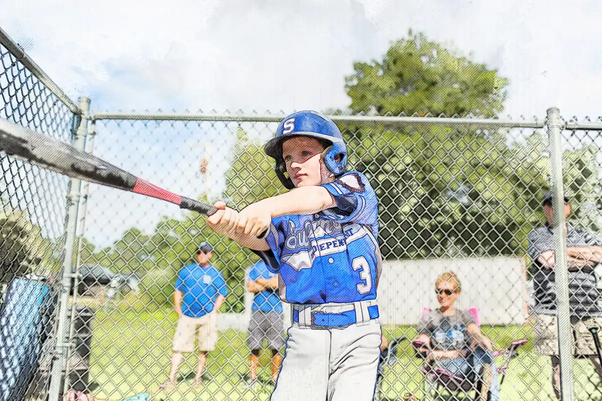 水彩画風加工後 野球001