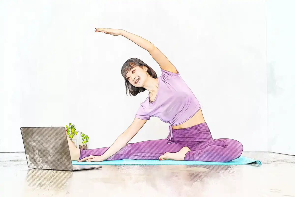 水彩画風加工後 ヨガ003