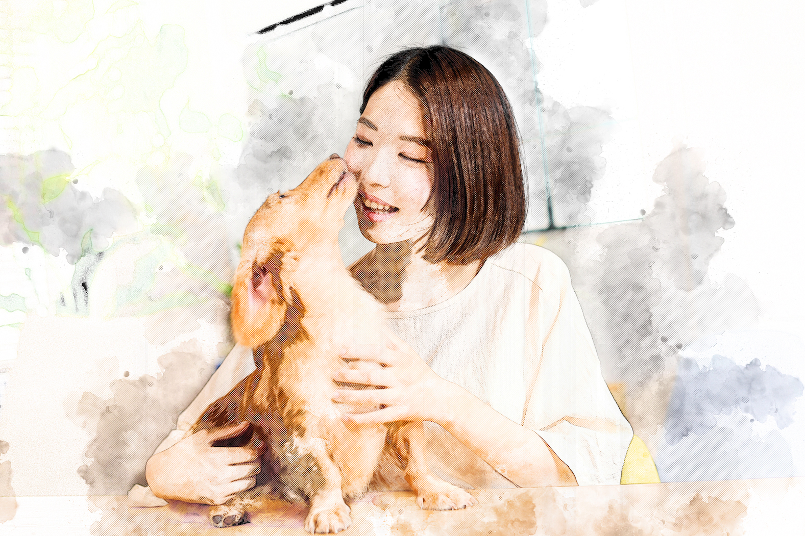 わんちゃんと女性